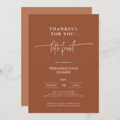 Funny Thanksgiving Uitnodiging Friendsgiving Dinne (Voorkant / Achterkant)