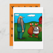 Funny Thanksgiving Uitnodiging "Ik ben met Delicio (Voorkant / Achterkant)