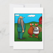 Funny Thanksgiving Uitnodiging "Ik ben met Delicio (Voorkant)