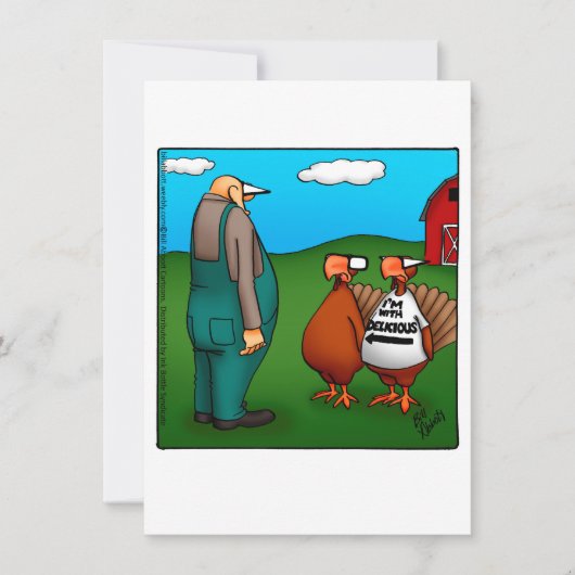 Funny Thanksgiving Uitnodiging "Ik ben met Delicio (Voorkant)