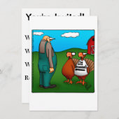 Funny Thanksgiving Uitnodiging "Ik ben met Delicio (Voorkant / Achterkant)