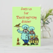 Funny Thanksgiving-uitnodigingskaart Kaart (Staand voorkant)