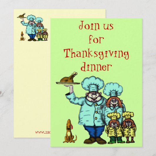 Funny Thanksgiving-uitnodigingskaart Kaart (Voorkant / Achterkant)