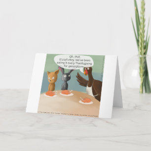 Funny Thanksgiving Vegan Feestdagen Kaart