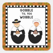 Funny Thanksgiving Vierkante Sticker (Voorkant)