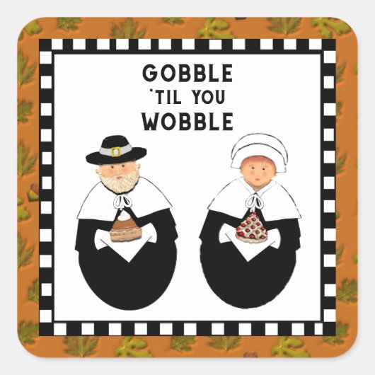 Funny Thanksgiving Vierkante Sticker (Voorkant)