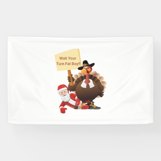 Funny Thanksgiving Wacht je beurt Fat Boy Funny SA Spandoek (Horizontaal)