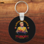 Funny Thanksgiving Winner Winner Turkey Dinner Tru Sleutelhanger (Voorkant)