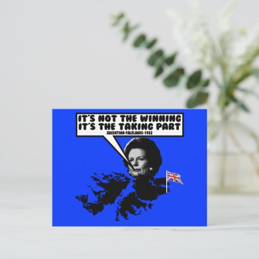 Funny Thatcher Falklands Briefkaart (Staand voorkant)