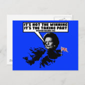 Funny Thatcher Falklands Briefkaart (Voorkant / Achterkant)