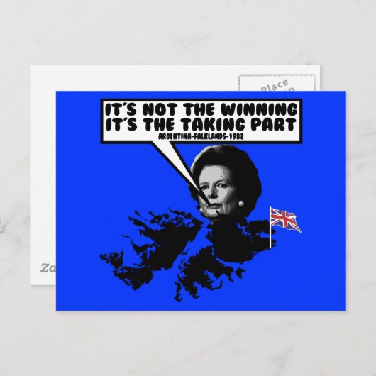 Funny Thatcher Falklands Briefkaart (Voorkant / Achterkant)