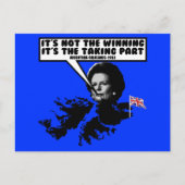 Funny Thatcher Falklands Briefkaart (Voorkant)