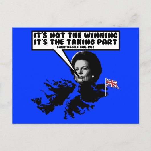 Funny Thatcher Falklands Briefkaart (Voorkant)