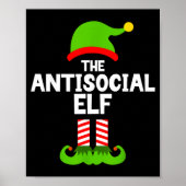Funny The Antisocial Elf Christmas Family Pajama A Poster (Voorkant)