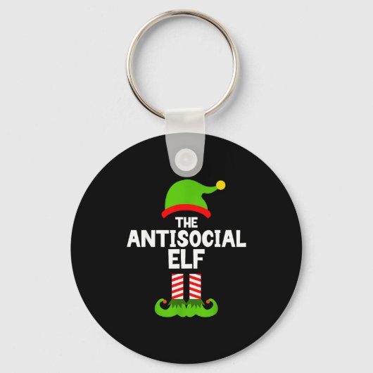 Funny The Antisocial Elf Christmas Family Pajama A Sleutelhanger (Voorkant)