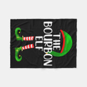 Funny The Bourbon Elf Matching Family Christmas Fleece Deken (Voorkant (Horizontaal))