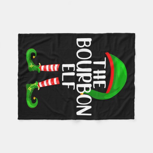 Funny The Bourbon Elf Matching Family Christmas Fleece Deken (Voorkant (Horizontaal))