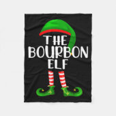 Funny The Bourbon Elf Matching Family Christmas Fleece Deken (Voorkant)