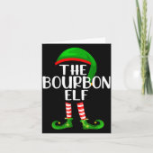 Funny The Bourbon Elf Matching Family Christmas Kaart (Voorkant)