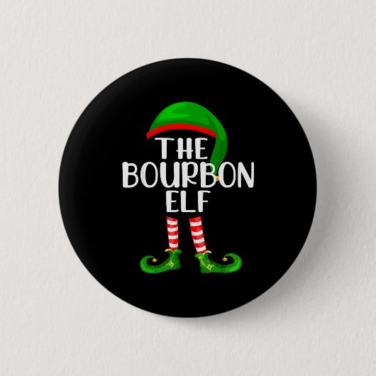 Funny The Bourbon Elf Matching Family Christmas Ronde Button 5,7 Cm (Voorkant)