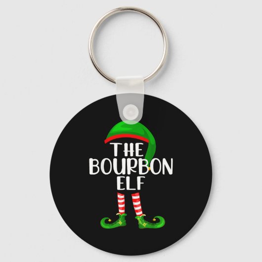 Funny The Bourbon Elf Matching Family Christmas Sleutelhanger (Voorkant)