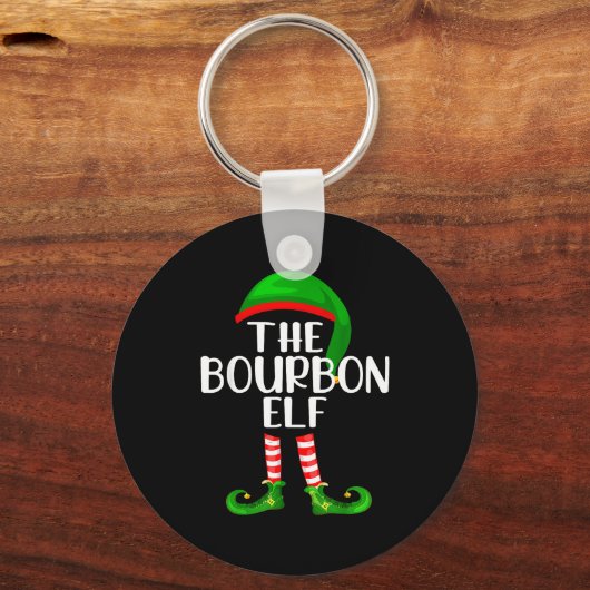 Funny The Bourbon Elf Matching Family Christmas  Sleutelhanger (Voorkant)
