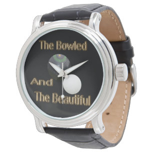 Funny The Bowled Gold Lawn Bowls Design, Horloge