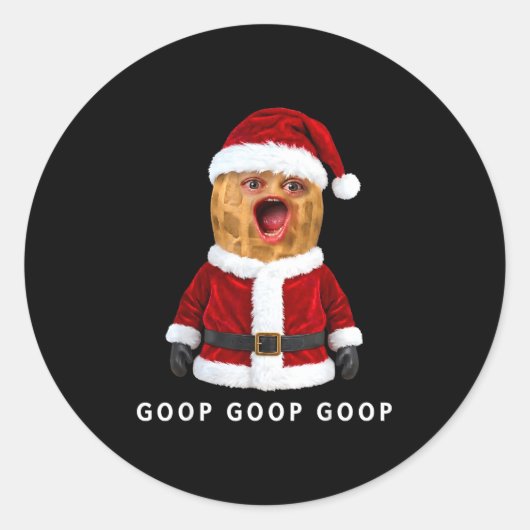 Funny The Burnt Peanut Goop Bungulator Christmas Ronde Sticker (Voorkant)