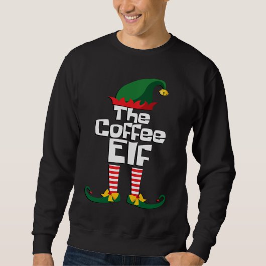 Funny the Coffee elf Christmas family group matchi Trui (Voorkant)