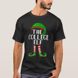 Funny the College Elf Matching Family Kerstmis T-shirt