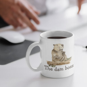 Funny the Dam Boss Beaver Gift Koffiemok