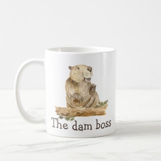 Funny the Dam Boss Beaver Gift Koffiemok (Links)