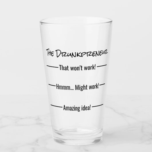 Funny the Drunkpreneur Beer Glas (Voorkant)