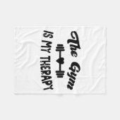 Funny The Gym Is My Therapy Motivational Fitness L Fleece Deken (Voorkant (Horizontaal))