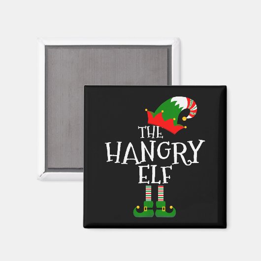 Funny The Hangry Elf Matching Family Group Gift Ch Magneet (Voorkant / Achterkant)