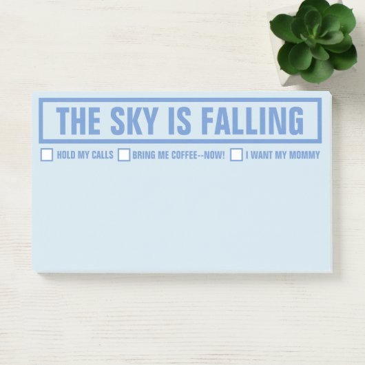 Funny "The Sky is Falling" 10"x6" Post-it® Notes (Kantoor)