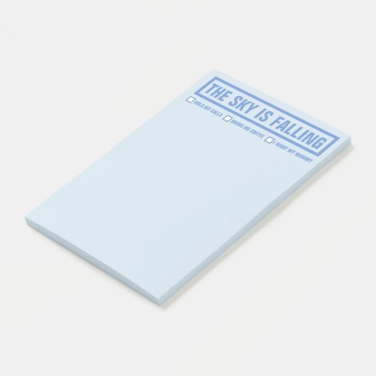 Funny "The Sky is Falling" 4"x6" Post-it® Notes (Schuin)