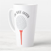 Funny The Slice Queen Golf Ball T-shirt Latte Mok (Linkerhoek)