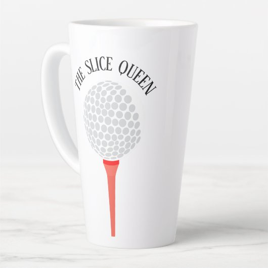Funny The Slice Queen Golf Ball T-shirt Latte Mok (Linkerhoek)