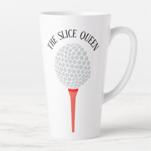 Funny The Slice Queen Golf Ball T-shirt Latte Mok