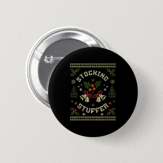 Funny The Stocking Stocking Stuffer Matching Coupl Ronde Button 5,7 Cm (Voorkant /achterkant)