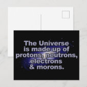 Funny "The Universe" briefkaart (Voorkant / Achterkant)