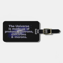 Funny "The Universe" custom bagagelabel