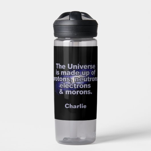 Funny "The Universe" douanenaam Waterfles (Voorkant)