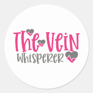 Funny the vein whisperer Nurse word art Ronde Sticker