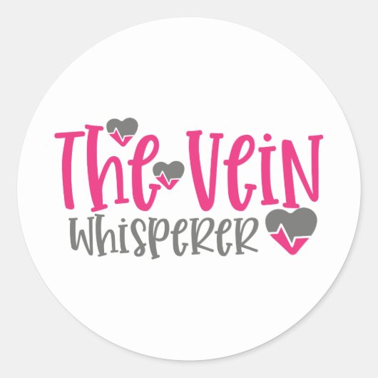 Funny the vein whisperer Nurse word art Ronde Sticker (Voorkant)