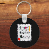 Funny Their There They Are Book English Grammar Te Sleutelhanger (Voorkant)