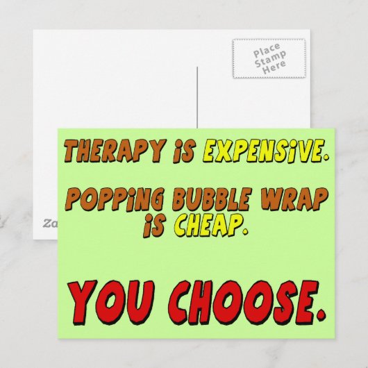 Funny Therapy T-shirts Gifts Briefkaart (Voorkant / Achterkant)