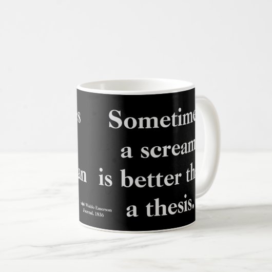 Funny Thesis Scream Mok - tekst aan beide zijden (Voorkant rechts)