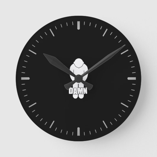 Funny Thin Blue Line Ronde Klok (Voorkant)